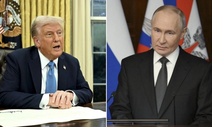 Tổng thống Mỹ Donald Trump (trái) và Tổng thống Nga Vladimir Putin. Ảnh: AFP