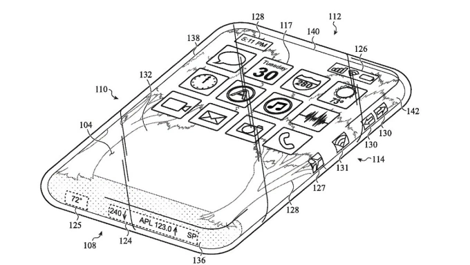 Hình ảnh mẫu iPhone với vỏ hoàn toàn bằng kính. Ảnh: Apple