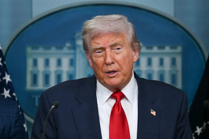 Tổng thống Donald Trump tại cuộc họp báo ở Nhà Trắng ngày 11/8. Ảnh: AFP