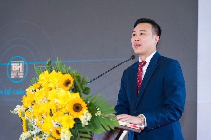Ông Trần Văn Duy, Tổng giám đốc Tập đoàn Bắc Hải phát biểu tại dự án.