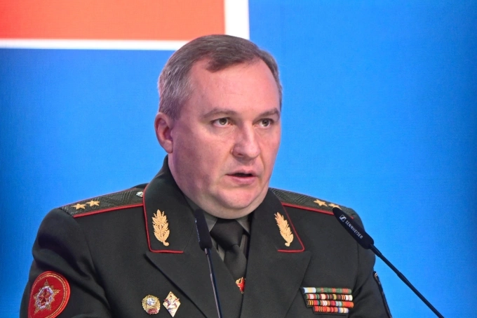 Bộ trưởng Quốc phòng Belarus Viktor Khrenin tại một sự kiện ở ngoại ô Moskva, Nga hồi năm 2023. Ảnh: AFP