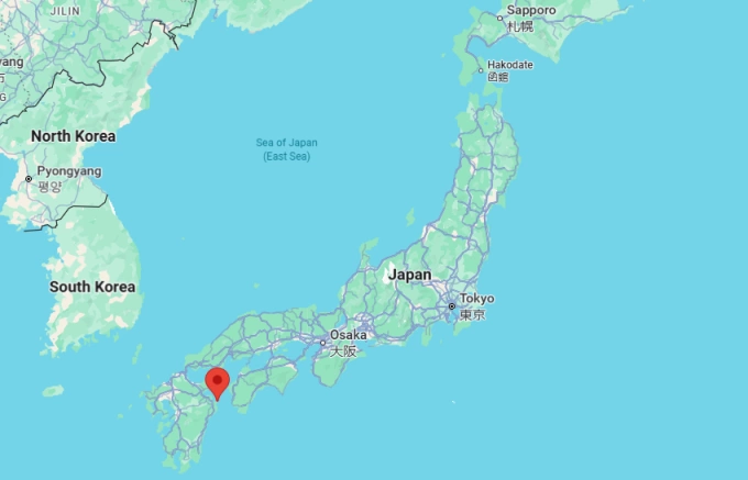 Vị trí đảo Hoto (màu đỏ), tỉnh Oita, miền nam Nhật Bản. Đồ họa: Google Maps