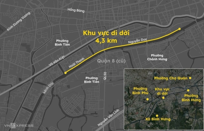 Vị trí bờ bắc kênh Đôi sắp được chỉnh trang. Đồ họa: Hoàng Thanh