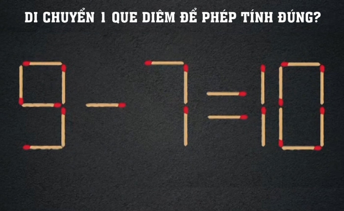 Lưu ý, người giải chỉ được phép di chuyển 1 que diêm, không vứt, bẻ gãy hay xếp chồng diêm lên nhau.