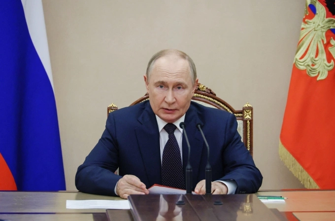 Tổng thống Nga Vladimir Putin tại Điện Kremlin, Moskva ngày 8/8. Ảnh: AFP