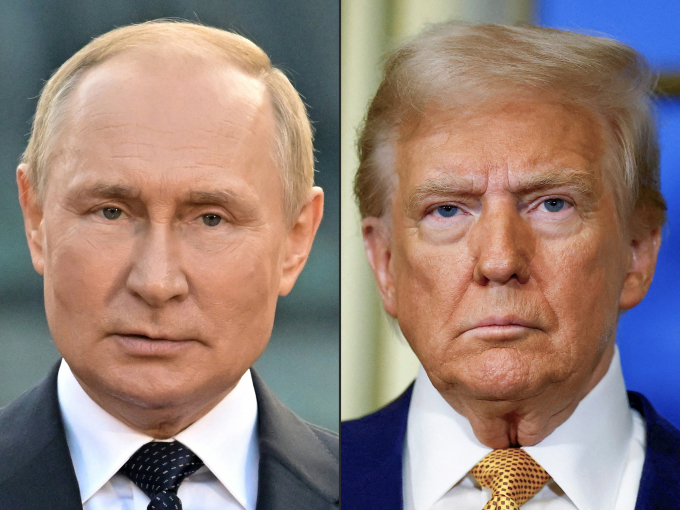 Tổng thống Nga Vladimir Putin (trái) và người đồng cấp Mỹ Donald Trump. Ảnh: AFP