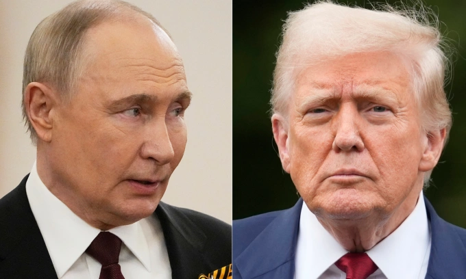 Tổng thống Putin (trái) và Tổng thống Trump. Ảnh: AP
