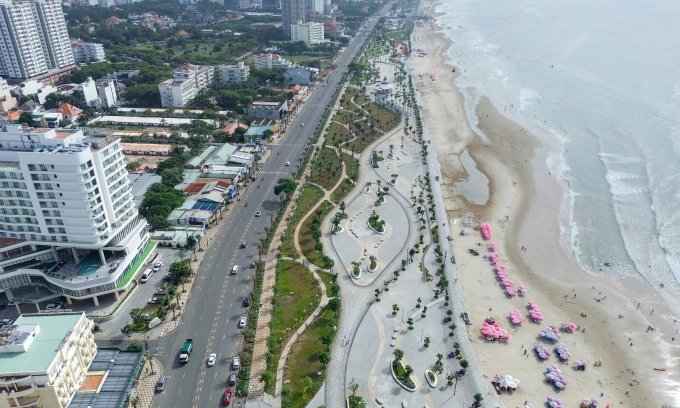 Dự án chỉnh trang trục đường Thùy Vân sắp hoàn thành. Ảnh: Đăng Khoa