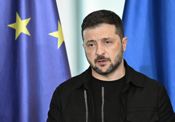 Tổng thống Ukraine Volodymyr Zelensky tại cuộc họp báo ở Berlin, Đức ngày 13/8. Ảnh: AFP