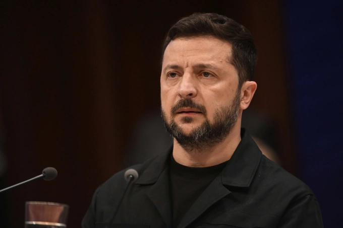 Tổng thống Ukraine Volodymyr Zelensky phát biểu tại Hội đồng châu Âu tại Strasbourg, miền đông nước Pháp, ngày 25/6. Ảnh: AP