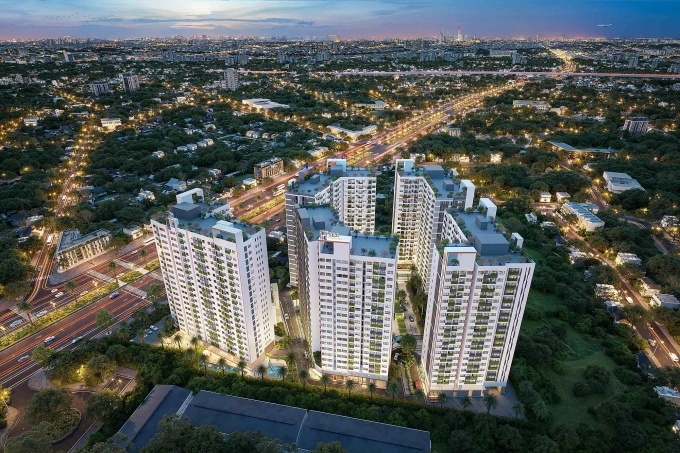 Một dự án chung cư cao tầng đang triển khai tại Tây Ninh. Ảnh: Huy Vũ