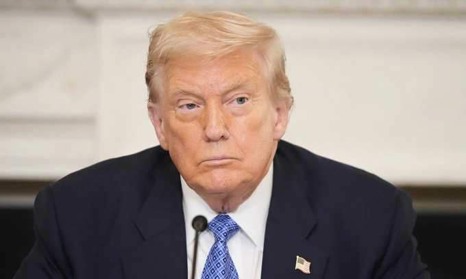 Tổng thống Mỹ Donald Trump trong sự kiện tại Nhà Trắng ngày 8/8. Ảnh: AP