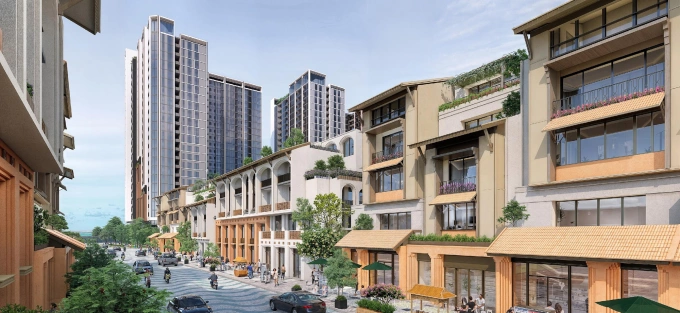 Phối cảnh các tuyến phố tại phân khu đầu tiên. Ảnh: Sun Group