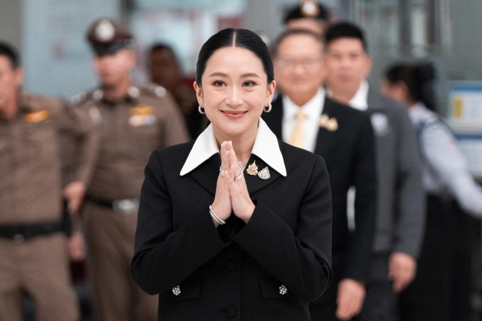 Bà Paetongtarn Shinawatra trình diện Tòa án Hiến pháp Thái Lan ở thủ đô Bangkok ngày 21/8. Ảnh: AFP