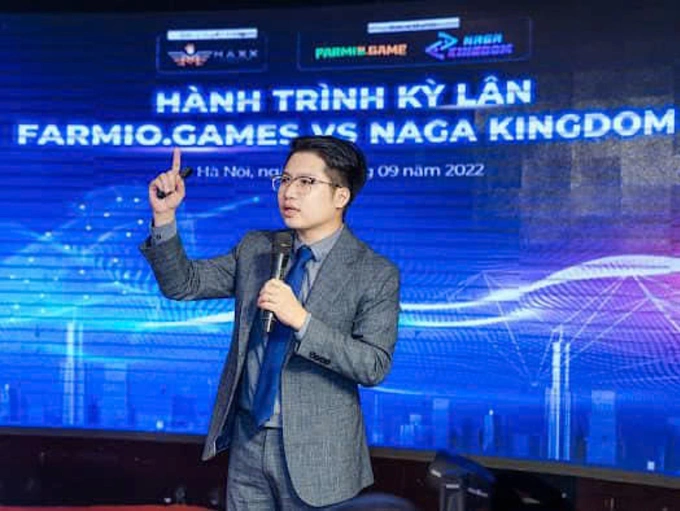 Đặng Quốc Thắng trong một buổi quảng bá sản phẩm. Ảnh: Công an cung cấp