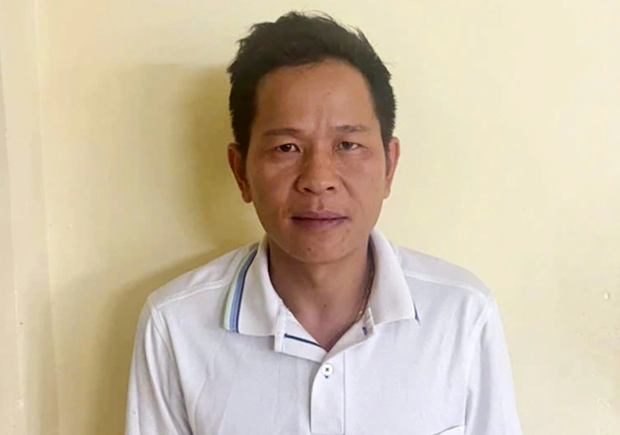 Trần Hữu Cường tại cơ quan điều tra. Ảnh: Công an cung cấp