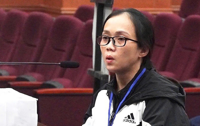 Thanh Mai trong phiên phúc thẩm năm 2023. Ảnh: Hải Duyên