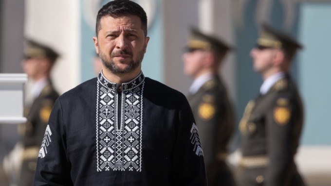 Tổng thống Volodymyr Zelensky tại lễ kỷ niệm Ngày Độc lập của Ukraine ngày 24/8. Ảnh: Văn phòng Tổng thống Ukraine