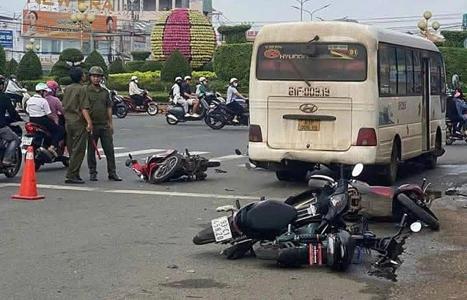 Hiện trường vụ tai nạn. Ảnh: Thái Hà