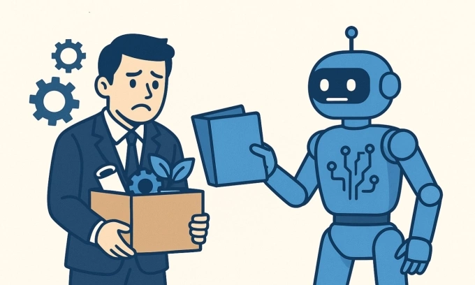 Minh họa về khả năng AI cướp công việc của con người. Ảnh:ChatGPT/OpenAI