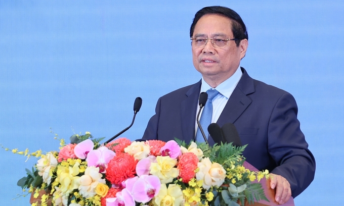 Thủ tướng Phạm Minh Chính phát biểu ngày 26/8. Ảnh: Nhật Bắc