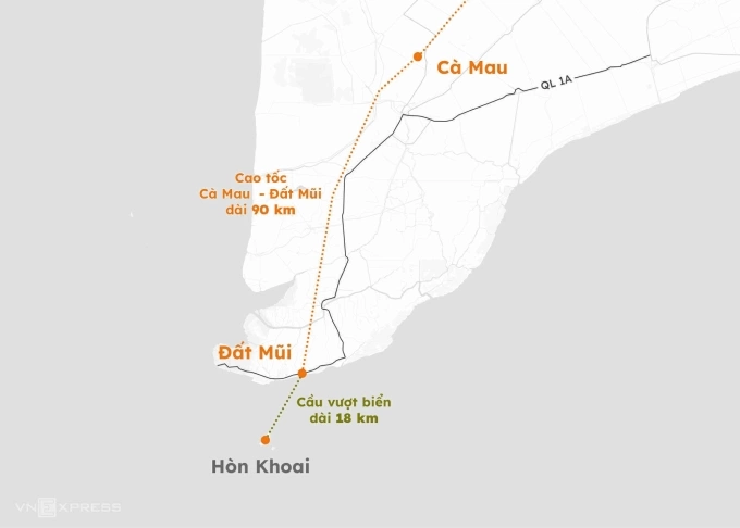 Khoảng cách từ Hòn Khoai vào đất liền. Đồ họa: Hoàng Thanh