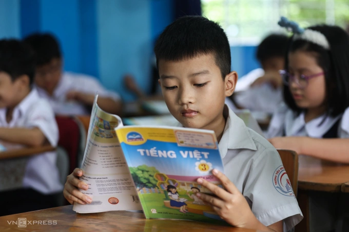 Học sinhtrường tiểu học Đinh Tiên Hoàng, TP Thủ Đức trong một tiết học tháng 9/2023. Ảnh: Quỳnh Trần