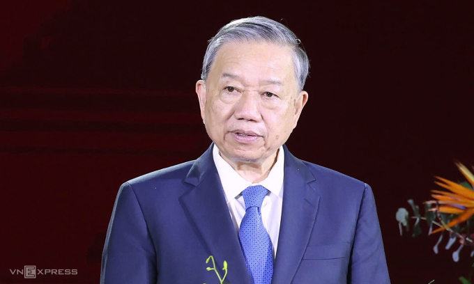 Tổng Bí thư Tô Lâm tại Lễ kỷ niệm 80 năm thành lập Bộ Nội vụ. Ảnh: Hoàng Phong