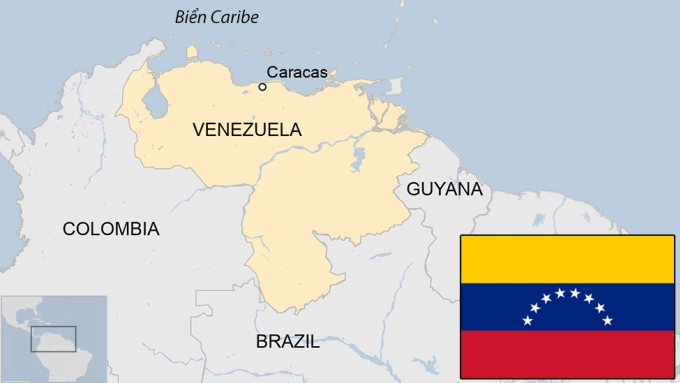 Vị trí Venezuela. Đồ họa: BBC