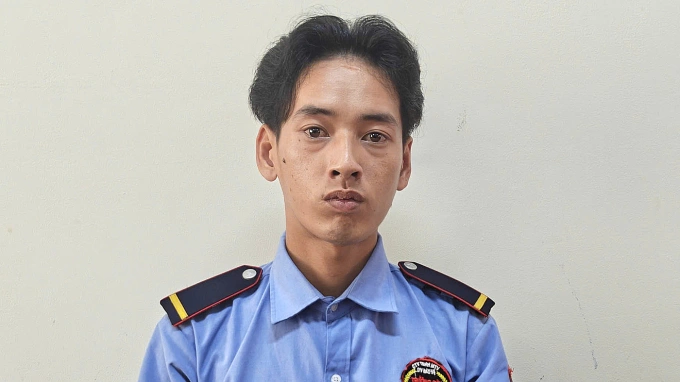 Lý Hoàng Nam tại cơ quan điều tra. Ảnh: Dương Đông
