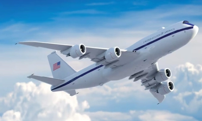 Tập đoàn Sierra Nevada sửa đổi bộ khung máy bay Boeing 747-8 để cung cấp đội máy bay Ngày tận thế mới cho Không quân Mỹ. Ảnh: SNC