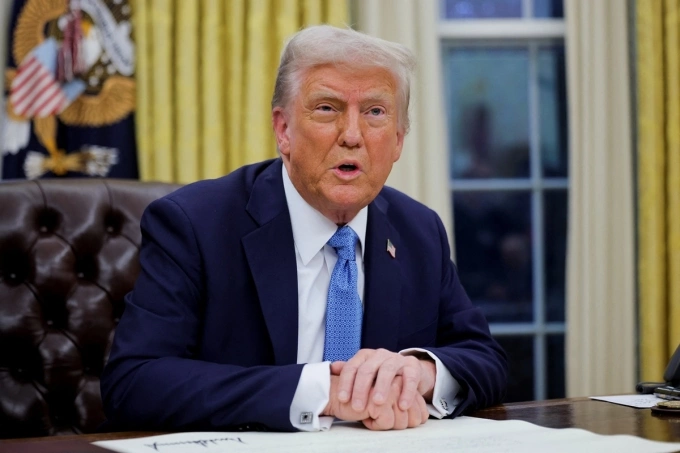 Tổng thống Mỹ Donald Trump tại Nhà Trắng hồi tháng một. Ảnh: Reuters