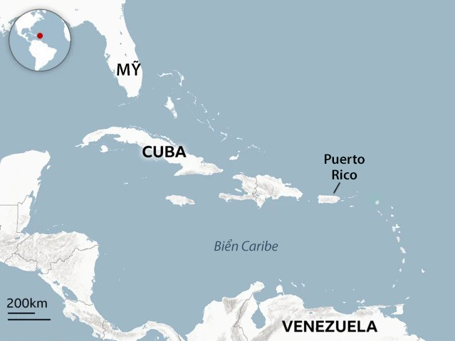 Vị trí Venezuela và Mỹ. Đồ họa: BBC Vị trí Venezuela và Mỹ. Đồ họa: BBC