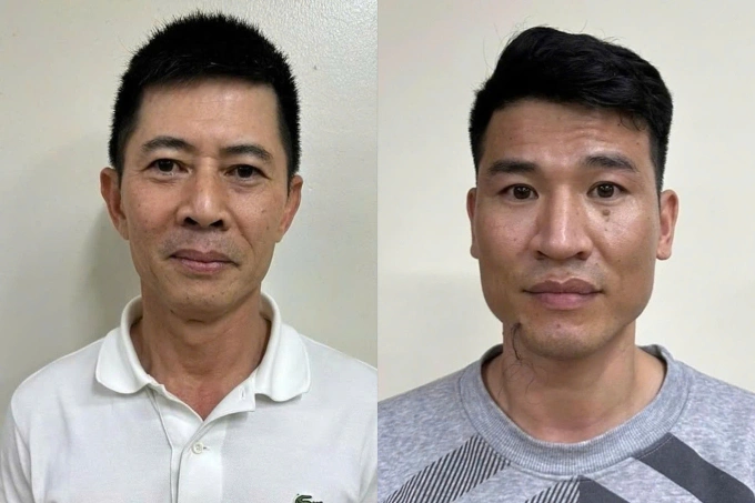 Nguyễn Duy Hưng (trái) Chủ tịch HĐQT Tập đoàn Thuận An và Tổng giám đốc và Trần Anh Quang. Ảnh: Bộ Công an