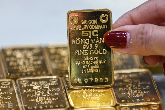 Vàng miếng tại trụ sở SJC ở quận 3, tháng 3/2025. Ảnh: Quỳnh Trần