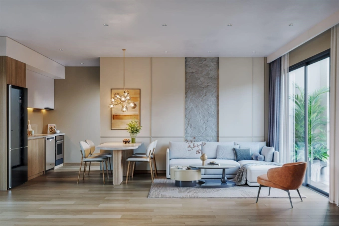 Phối cảnh thiết kế bên trong căn hộ tại dự án. Ảnh: Masterise Homes