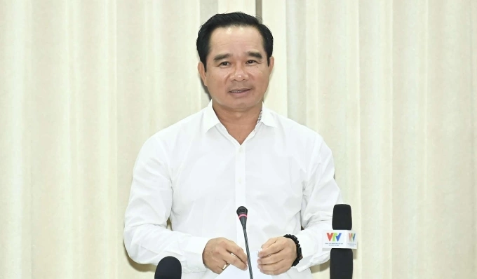 Chủ tịch UBND TP HCM Nguyễn Văn Được phát biểu tại cuộc họp chiều 9/9. Ảnh: An Phương