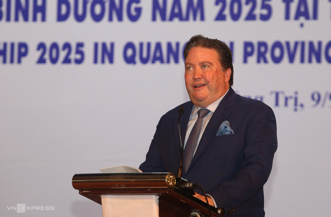 Đại sứ Mỹ tại Việt Nam Marc Evans Knapper phát biểu. Ảnh: Đắc Thành