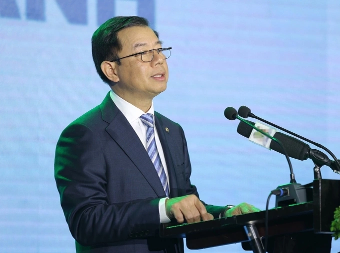 Ông Nguyễn Việt Quang - Phó Chủ tịch kiêm Tổng giám đốc Tập đoàn Vingroup trong sự kiện của tập đoàn hồi tháng 1. Ảnh: Vingroup