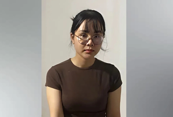 Phùng Thị Khánh Linh lúc bị bắt. Ảnh: Công an cung cấp