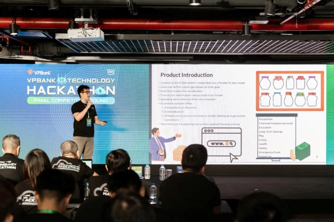 Thí sinh tham gia cuộc thi VPBank Technology Hackathon 2025 - Junior Track. Ảnh: VPBank