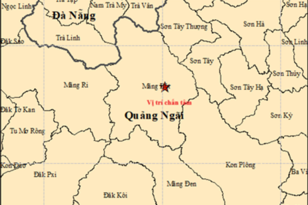 Động đất 4,5 độ ở Quảng Ngãi, nhiều người cảm nhận rung lắc