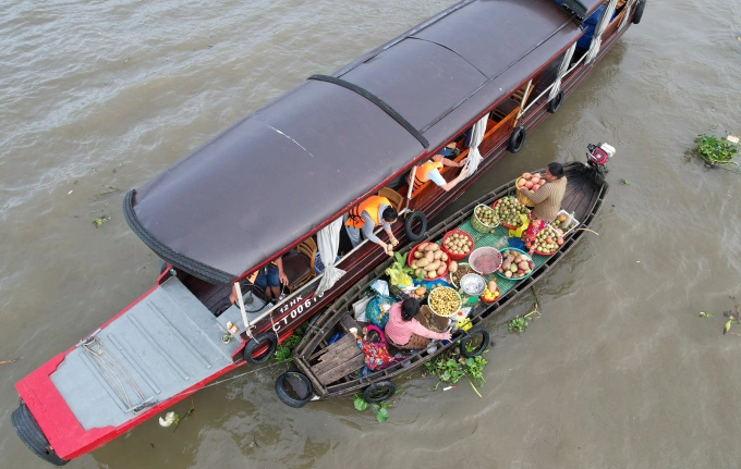 Chợ nổi Cái Răng ở Cần Thơ. Ảnh: Huy Phong