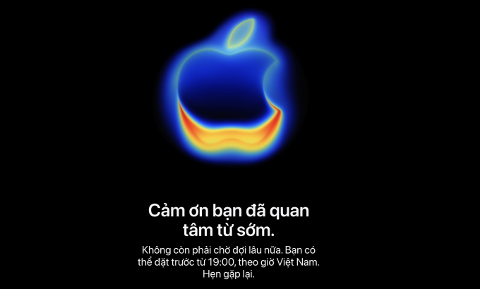 Thông báo trên Apple Store online tại Việt Nam chiều 12/9. Ảnh chụp màn hình