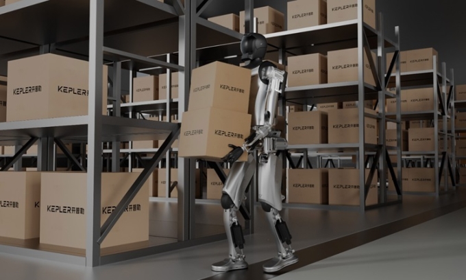 Dáng đi thẳng gối có thể mở rộng phạm vi ứng dụng của robot K2. Ảnh: Công ty Kepler Thượng Hải