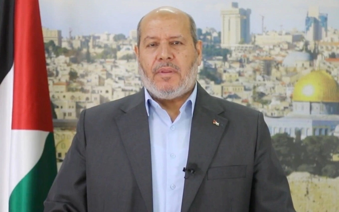 Ông Khalil al-Hayya phát biểu trên truyền hình ngày 17/4. Ảnh: Văn phòng truyền thông Hamas