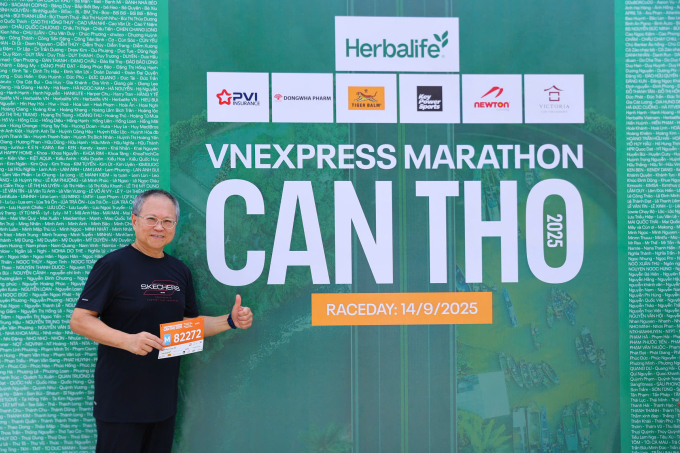 Chang Lung kỳ vọng về đích cự ly half marathon dưới 2 giờ để tận hưởng bình minh trên sông Hậu. Ảnh: VnExpress Marathon