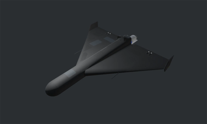 Hình dựng 3D của UAV Geran-3 đăng ngày 16/9. Đồ họa: GUR