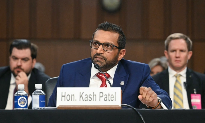 Giám đốc FBI Kash Patel tại buổi điều trần trước Thượng viện Mỹ hôm 16/9. Ảnh: AFP