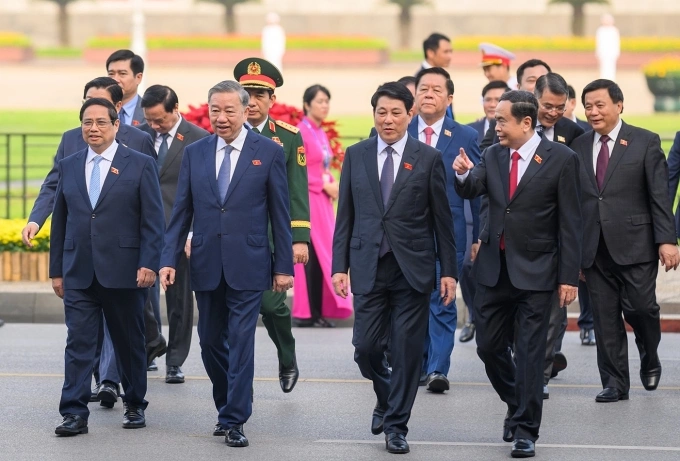 Lãnh đạo Đảng, Nhà nước dự phiên khai mạc kỳ họp 9 Quốc hội khóa 15, tháng 5/2025. Ảnh: Nhật Bắc